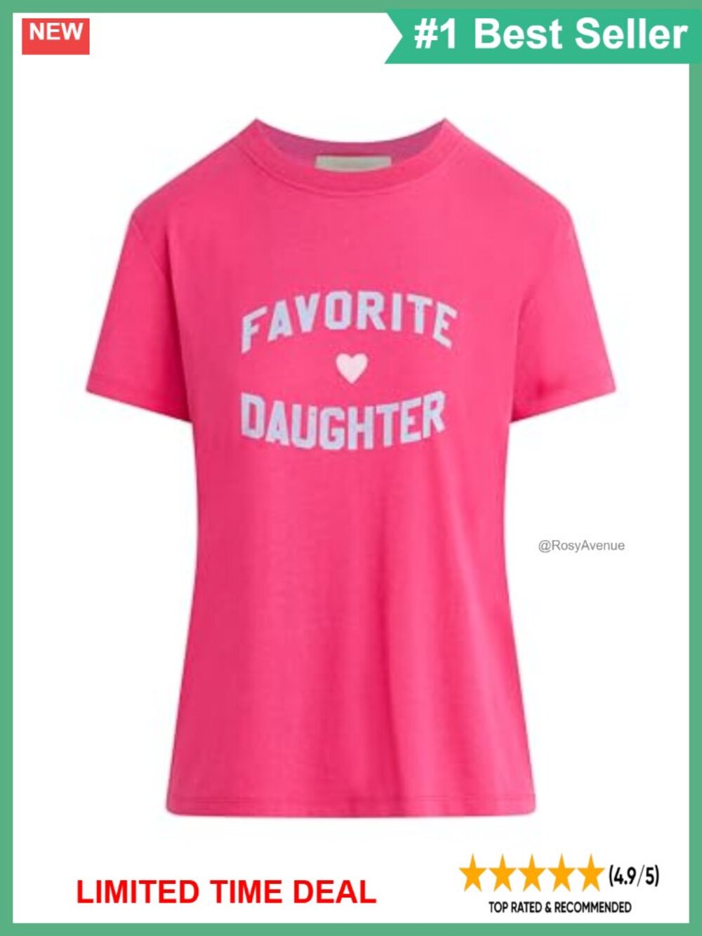 Favorite Daughter The Logo Tee Tri-Blend Cotton Crew Neck Short Sleeve Classic